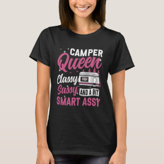 Motorhome Camping Retro Camper Queen Classy Sassy T-shirt