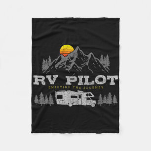 Motorhome Piloten Vintage Berg Kamperen Wegreis Fleece Deken