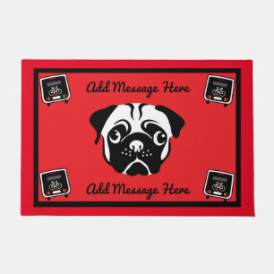 Motorhome Pug Camping Doormat Deurmat