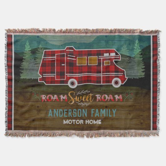 Motorhome RV Camper Travel Van Rustic - Aangepast Deken (Voorkant)