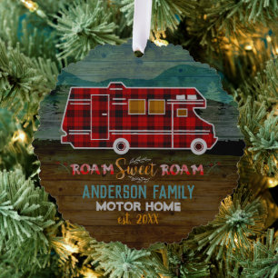 Motorhome RV Camper Travel Van Rustic - Aangepast Ornament Kaart