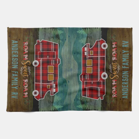 Motorhome RV Camper Travel Van Rustic - Aangepast Theedoek (Horizontaal)