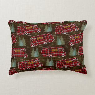 Motorhome RV Camper Travel Van Rustic Pine Pattern Accent Kussen