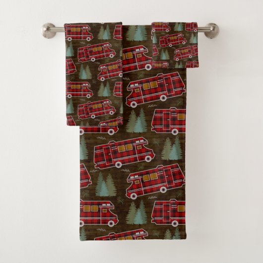 Motorhome RV Camper Travel Van Rustic Pine Pattern Bad Handdoek (Insitu)