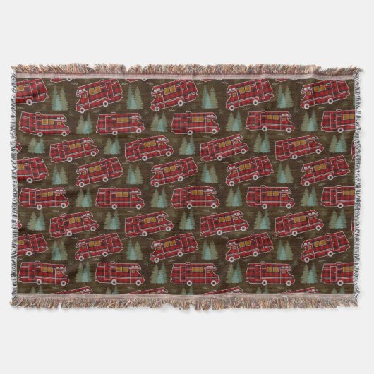 Motorhome RV Camper Travel Van Rustic Pine Pattern Deken (Voorkant)