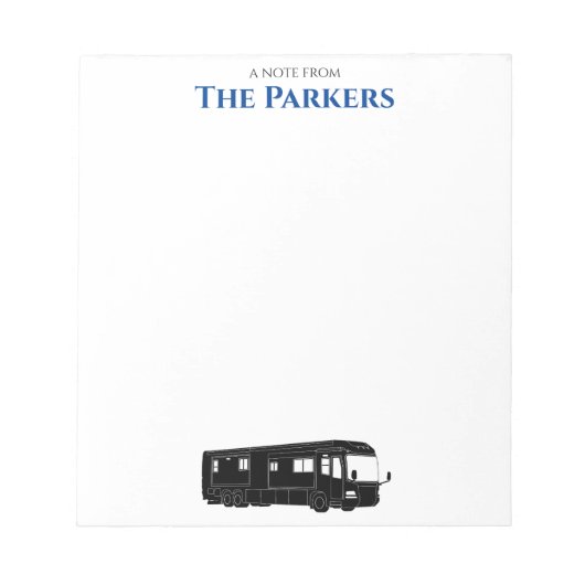 Motorhome / RV / Camping - Bloc-notes personnalisé (Devant)