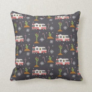 Motorhome RV Desert Cactus met Kerstmis Sierkussen