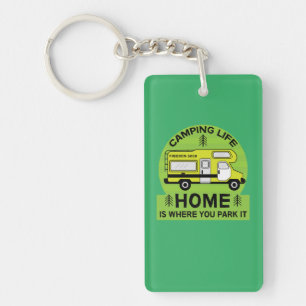 Motorhome RV Motorhome Latte Mok kamperen Sleutelhanger