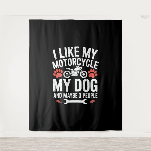 Motorhond Sarcastisch Quote Hond Humor Wandkleed (Voorkant)