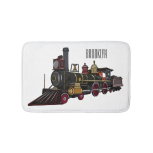 Motorlocomotief, afbeelding van cartoon badmat