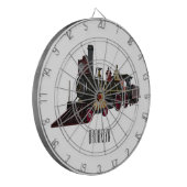 Motorlocomotief, afbeelding van cartoon dartbord (Voorkant Links)
