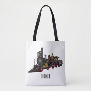 Motorlocomotief, afbeelding van cartoon draagtas