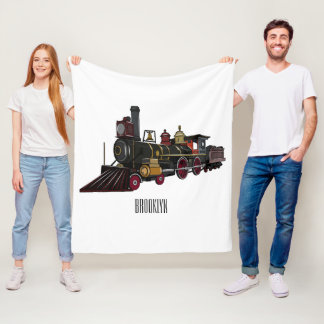 Motorlocomotief, afbeelding van cartoon fleece deken