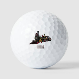 Motorlocomotief, afbeelding van cartoon golfballen