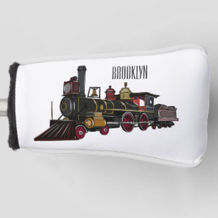 Motorlocomotief, afbeelding van cartoon golfheadcover