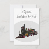 Motorlocomotief, afbeelding van cartoon kaart (Achterkant)