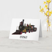 Motorlocomotief, afbeelding van cartoon kaart (Gele Bloem)