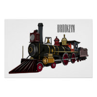 Motorlocomotief, afbeelding van cartoon