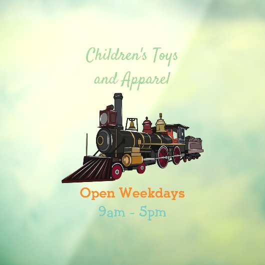 Motorlocomotief, afbeelding van cartoon raamsticker (Vel 3)