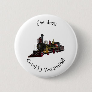 Motorlocomotief, afbeelding van cartoon ronde button 5,7 cm