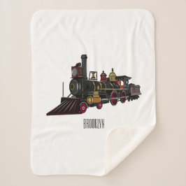 Motorlocomotief, afbeelding van cartoon sherpa deken