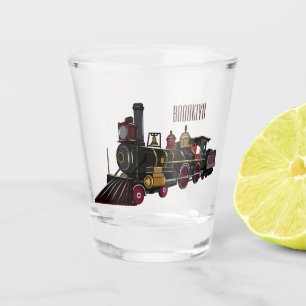 Motorlocomotief, afbeelding van cartoon shot glas