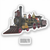 Motorlocomotief, afbeelding van cartoon sticker (Voorkant)