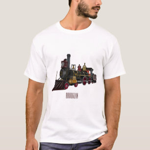 Motorlocomotief, afbeelding van cartoon t-shirt