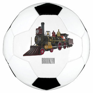 Motorlocomotief, afbeelding van cartoon voetbal