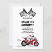 Motorracefietser uitnodiging (Voorkant)