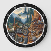 Motorrijden in het bos grote klok (Voorkant)
