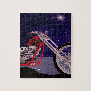 Motorrijdende motorrijtuigenkunst legpuzzel