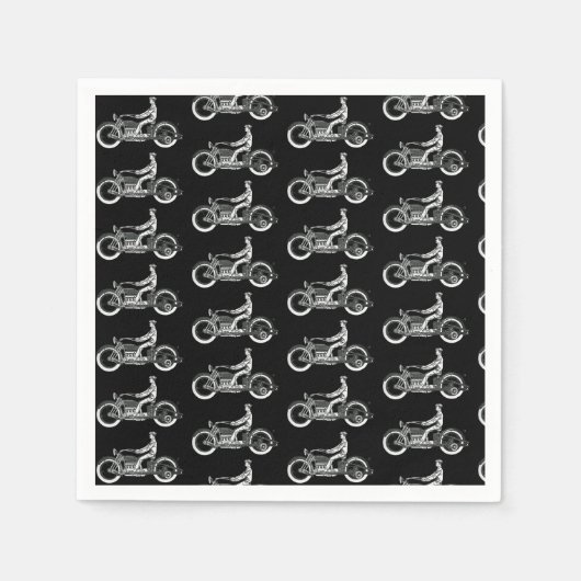  motorrijder Antiek fiets Servet (Voorkant)
