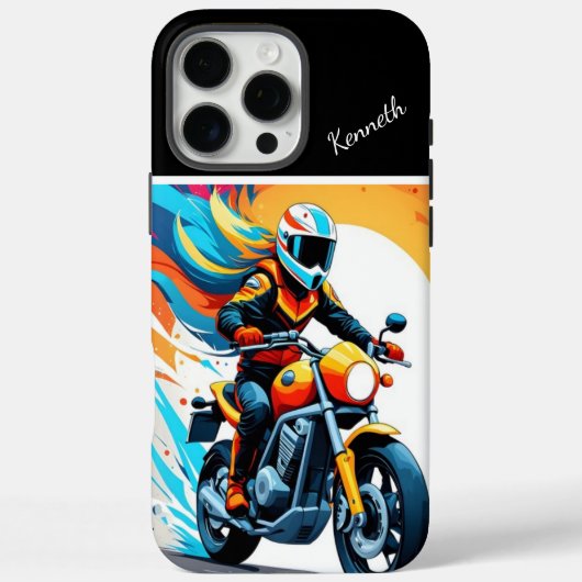 Motorrijder bij zonsondergang Case-Mate iPhone case (Achterkant)