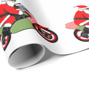 Motorrijder Biker Kerst Inpakpapier