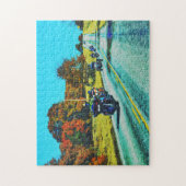 Motorrijder Biker Road Trip Kunst Puzzel (Verticaal)