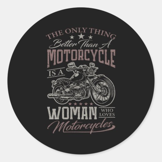 Motorrijder Biker Ronde Sticker (Voorkant)