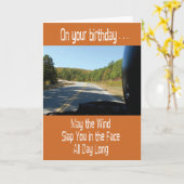 Motorrijder FunnyBirthday Kaart (Gele Bloem)