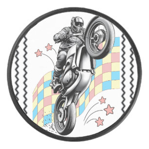 motorrijder hockey puck