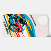 Motorrijder in een levendige Abstracte omgeving Case-Mate iPhone Case (Achterkant (horizontaal))