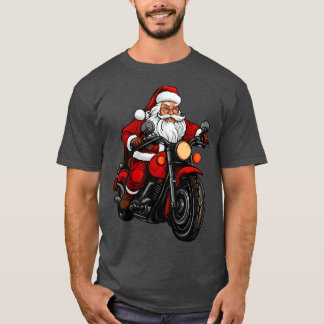 Motorrijder Kerstman T-Shirt