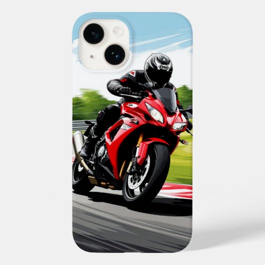 Motorrijder leunt in een scherpe bocht Case-Mate iPhone case (Achterkant)