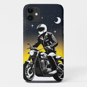 Motorrijder met masker rijdend iPhone 11 hoesje