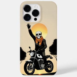 Motorrijder met schedelmasker rijdend Case-Mate iPhone 14 pro max hoesje