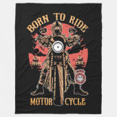 Motorrijder met vintage motor fleece deken (Voorkant)