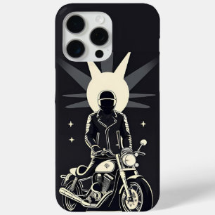 Motorrijder onder maanverlichte hemel iPhone 15 pro max hoesje