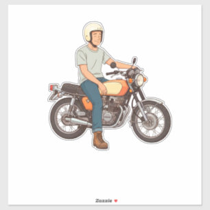 Motorrijder op een motorfiets sticker