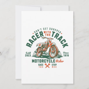 Motorrijder - Racer met de baan Feestdagenkaart