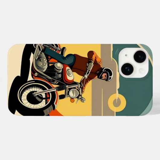 Motorrijder Retro Stijl Case-Mate iPhone Case (Achterkant (horizontaal))