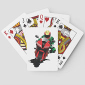 Motorrijder Rijden Rode Sportbike Pokerkaarten (Achterkant)